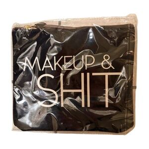 MAKEUP & SHIT Cosmetic Bag – Black | NWT | Travel Pouch / Toiletry Bag
